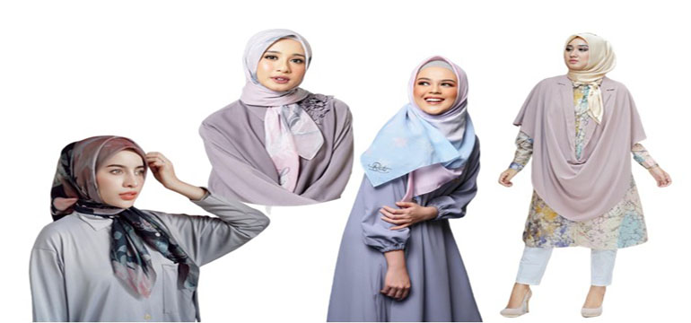 Tips Bermain Motif pada Hijab Segi Empat