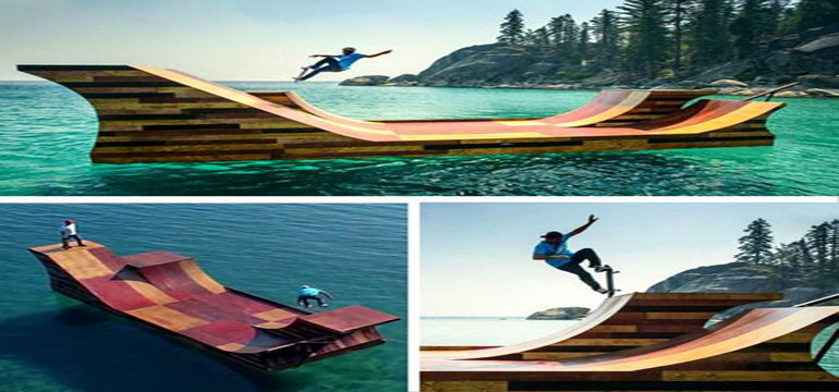 Skatepark Apung di Danau Tahoe Amerika Serikat, Unik, Menarik dan Sensasional